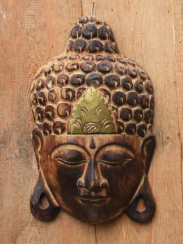 Buddha - Maske aus Holz