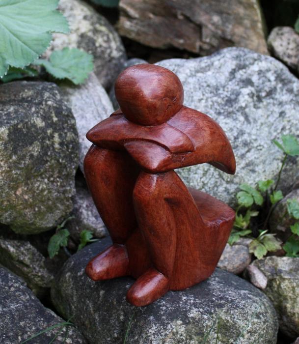 Denker - Skulptur aus Holz