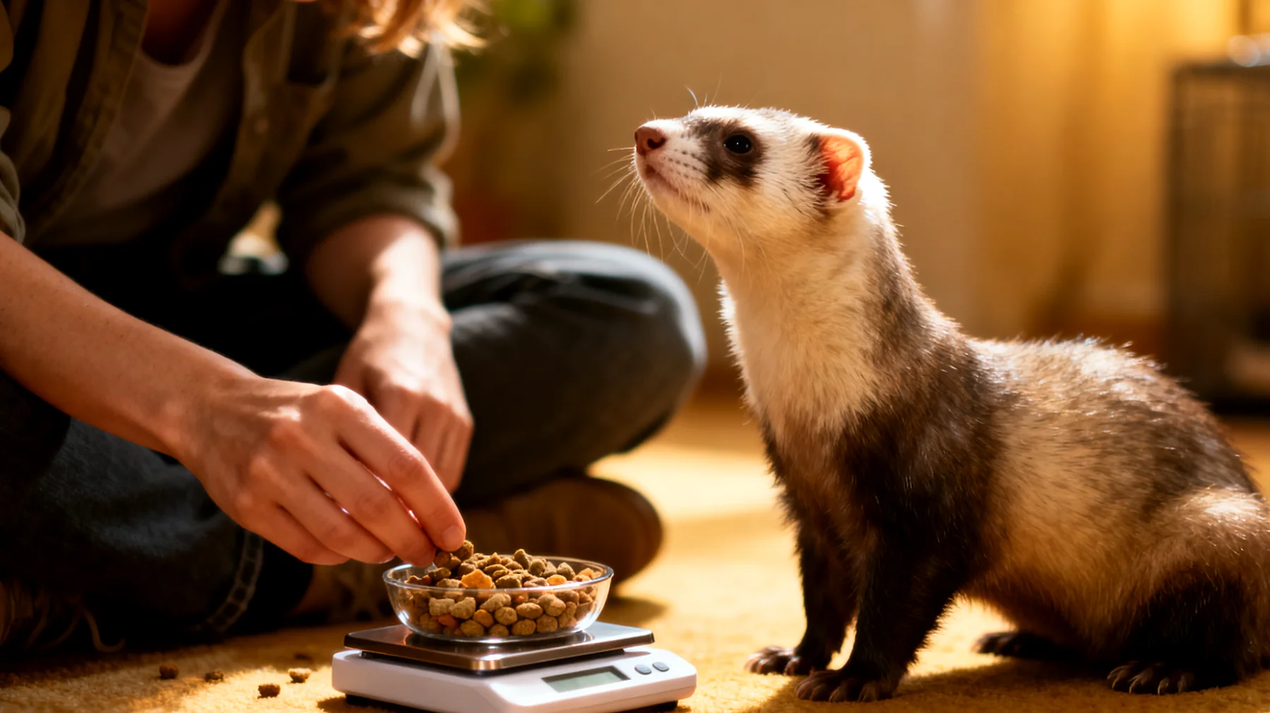 Frettchen benötigen nach der Kastration eine spezielle Ernährungsanpassung, um hormonelle Veränderungen auszugleichen und Gewichtszunahme sowie Muskelabbau zu verhindern"